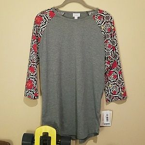 BNWT LuLaRoe Randy Small Floral Black, White, Red!